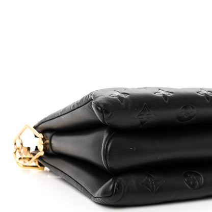 Louis Vuitton Lambskin Embossed Monogram Coussin PM Black 10 of 12