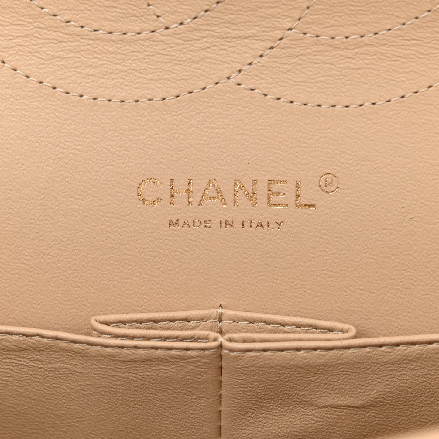 Caviar Quilted Jumbo Double Flap Beige