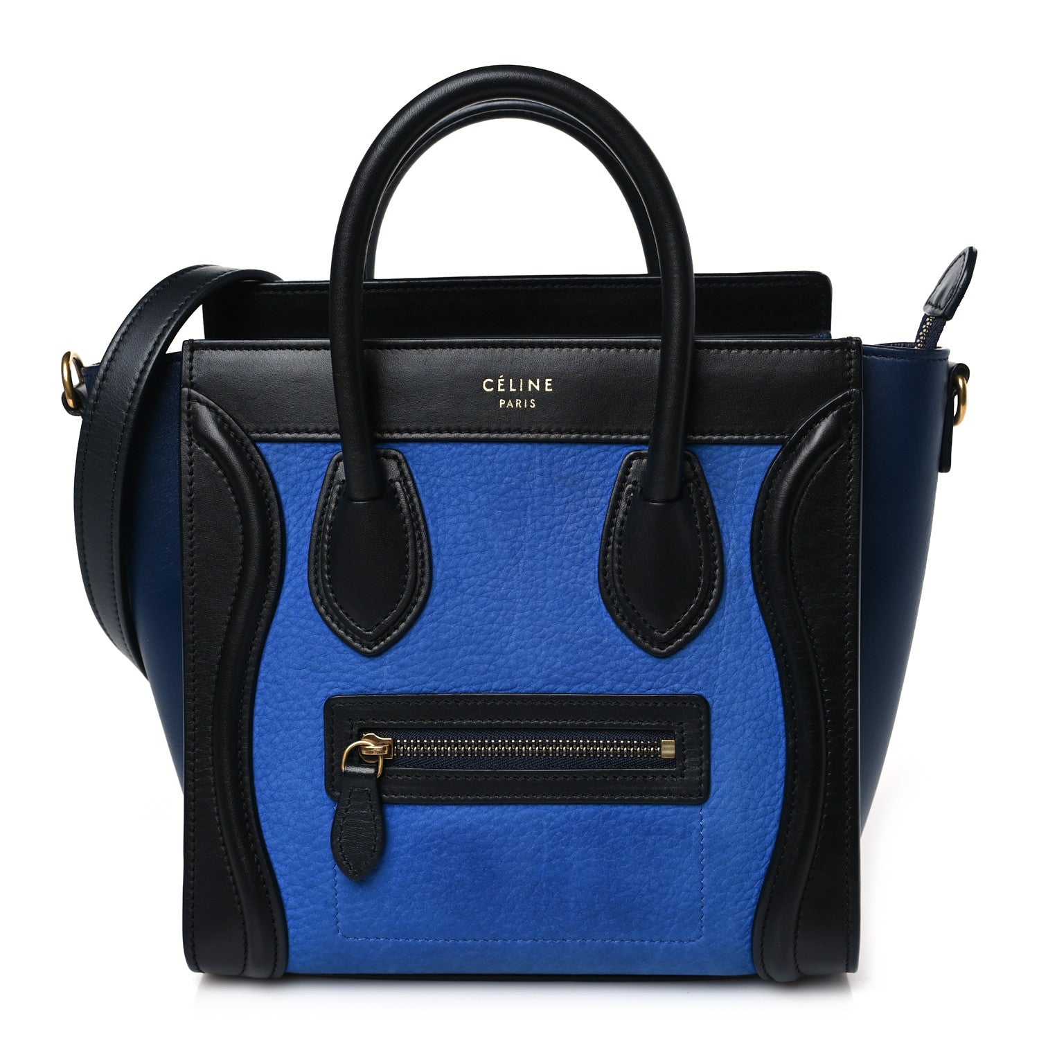 Celine Smooth Calfskin Nubuck Nano Tri-Color Luggage Bright Blue 1 of 8