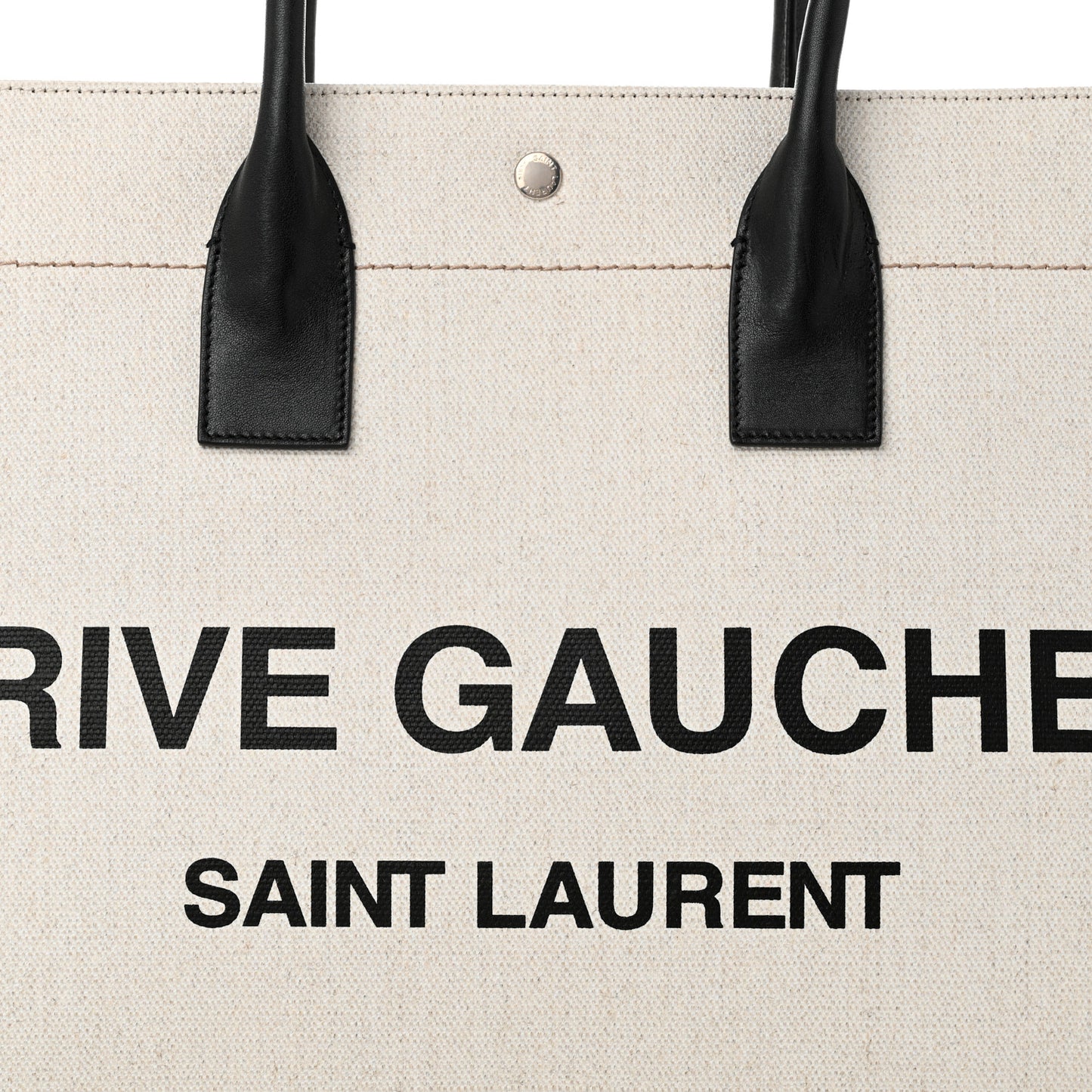 Linen Calfskin Rive Gauche Tote Optic White