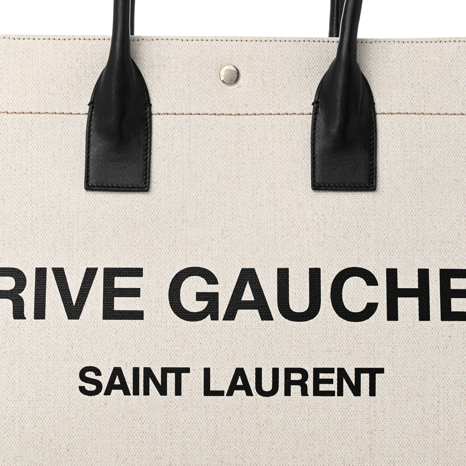 Saint Laurent Linen Calfskin Rive Gauche Tote Optic White 8 of 10