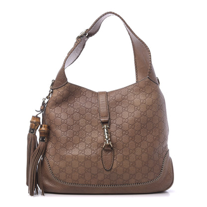 Gucci Guccissima Old Libeccio Medium New Jackie Hobo Old Naturale 1 of 10