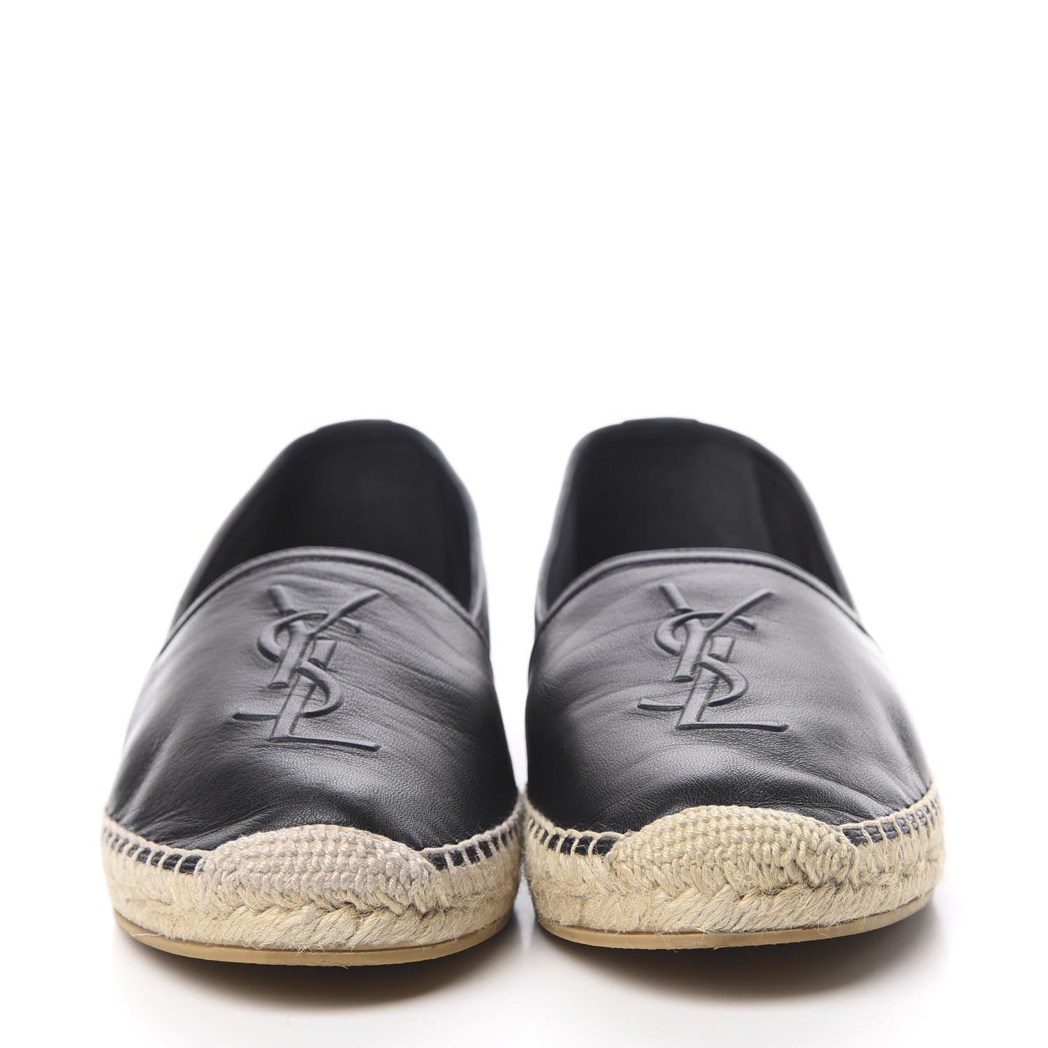 Saint Laurent Lambskin Monogram Espadrilles 40 Black 2 of 8