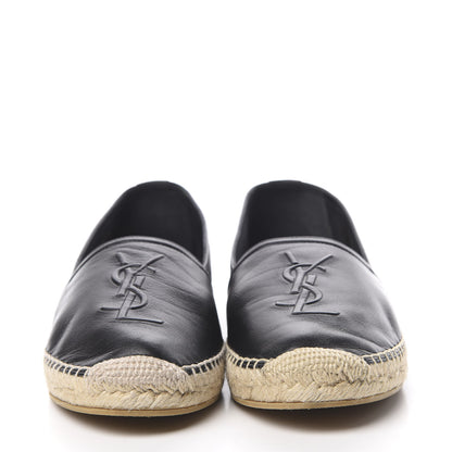 Saint Laurent Lambskin Monogram Espadrilles 40 Black 2 of 8