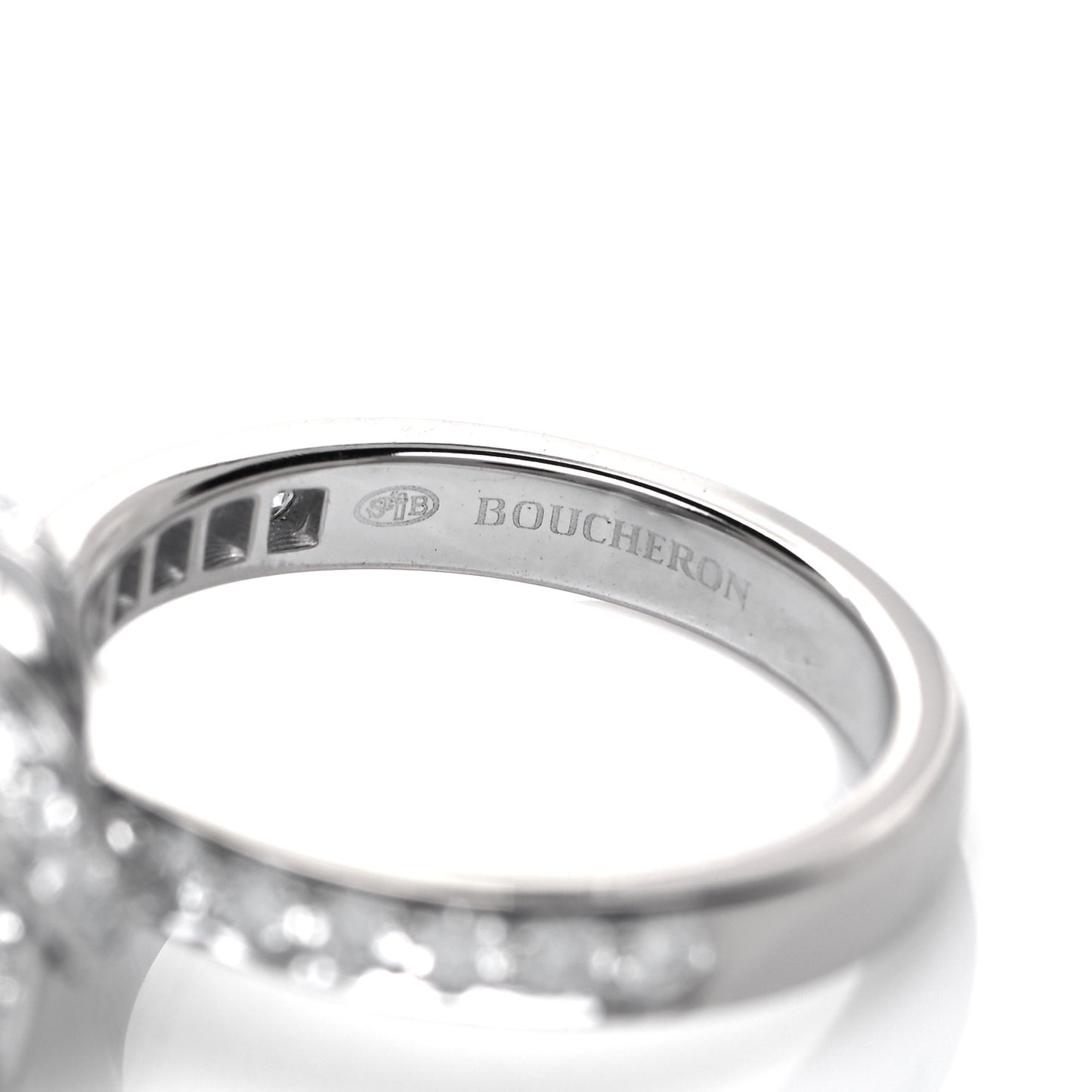 18K White Gold Diamond Pivoine Ring 50 5.25