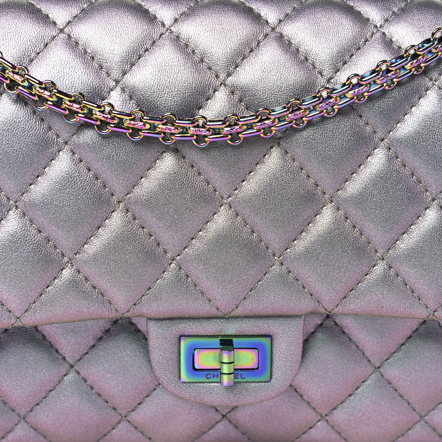 Chanel Iridescent Lambskin Quilted 2.55 Reissue 226 Flap Light Purple 8 of 10