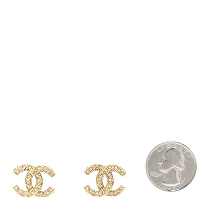 Chanel Crystal CC Earrings Light Gold 2 of 4