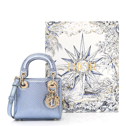 Christian Dior Metallic Karung Micro Lady Dior Light Blue 13 of 13