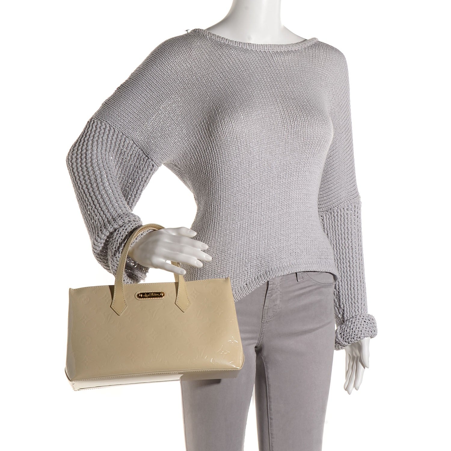 Louis Vuitton Vernis Wilshire PM Blanc Corail 2 of 7