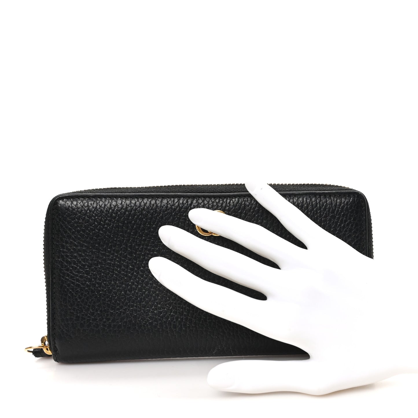 Dollar Calfskin GG Marmont Zip Around Wallet Black