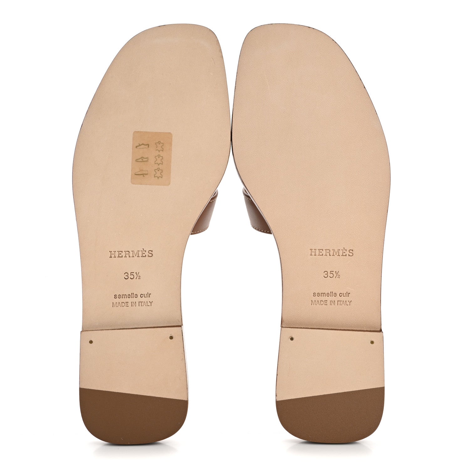 Hermes Box Calfskin Oran Sandals 35.5 Gold 6 of 10