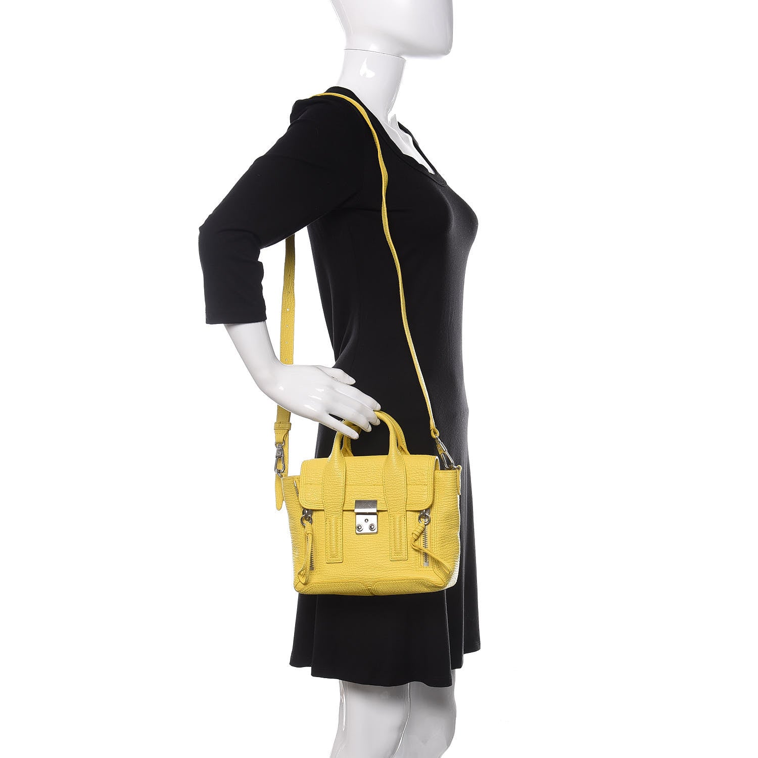 3.1 Phillip Lim 3.1 Textured Calfskin Mini Pashli Satchel Yellow 2 of 11