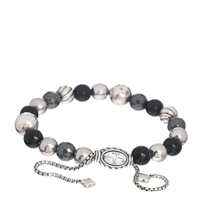 David Yurman Sterling Silver Black Onyx Hematite 8mm Elements Bead Bracelet 3 of 4