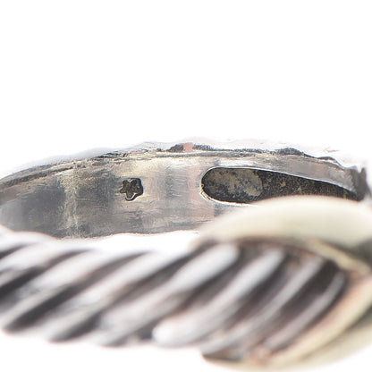 David Yurman Sterling Silver 14K Yellow Gold X Ring 56 7.5 6 of 8
