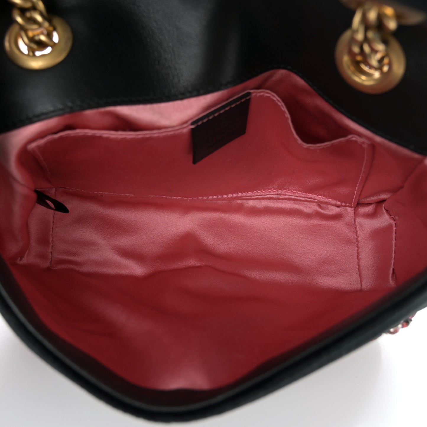 Velvet Matelasse Embroidered Mini GG Marmont Shoulder Bag Black