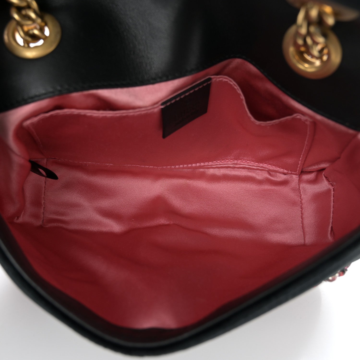 Gucci Velvet Matelasse Embroidered Mini GG Marmont Shoulder Bag Black 5 of 11