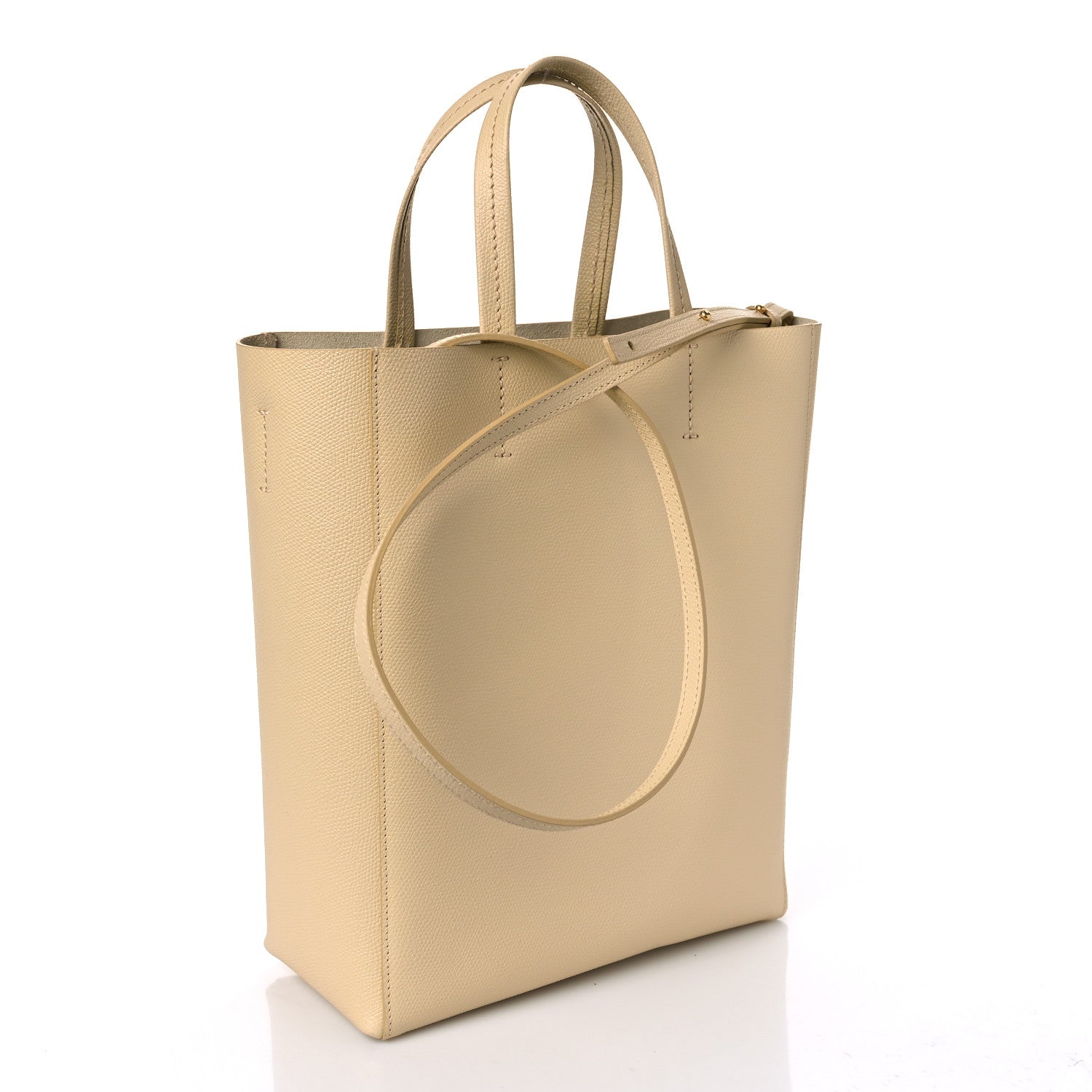 Celine Grained Calfskin Small Vertical Cabas Sand 3 of 9