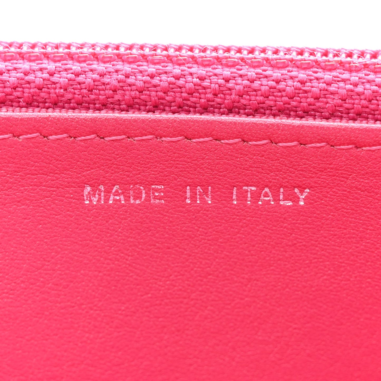 Patent Calfskin Quilted Wallet On Chain WOC Pink