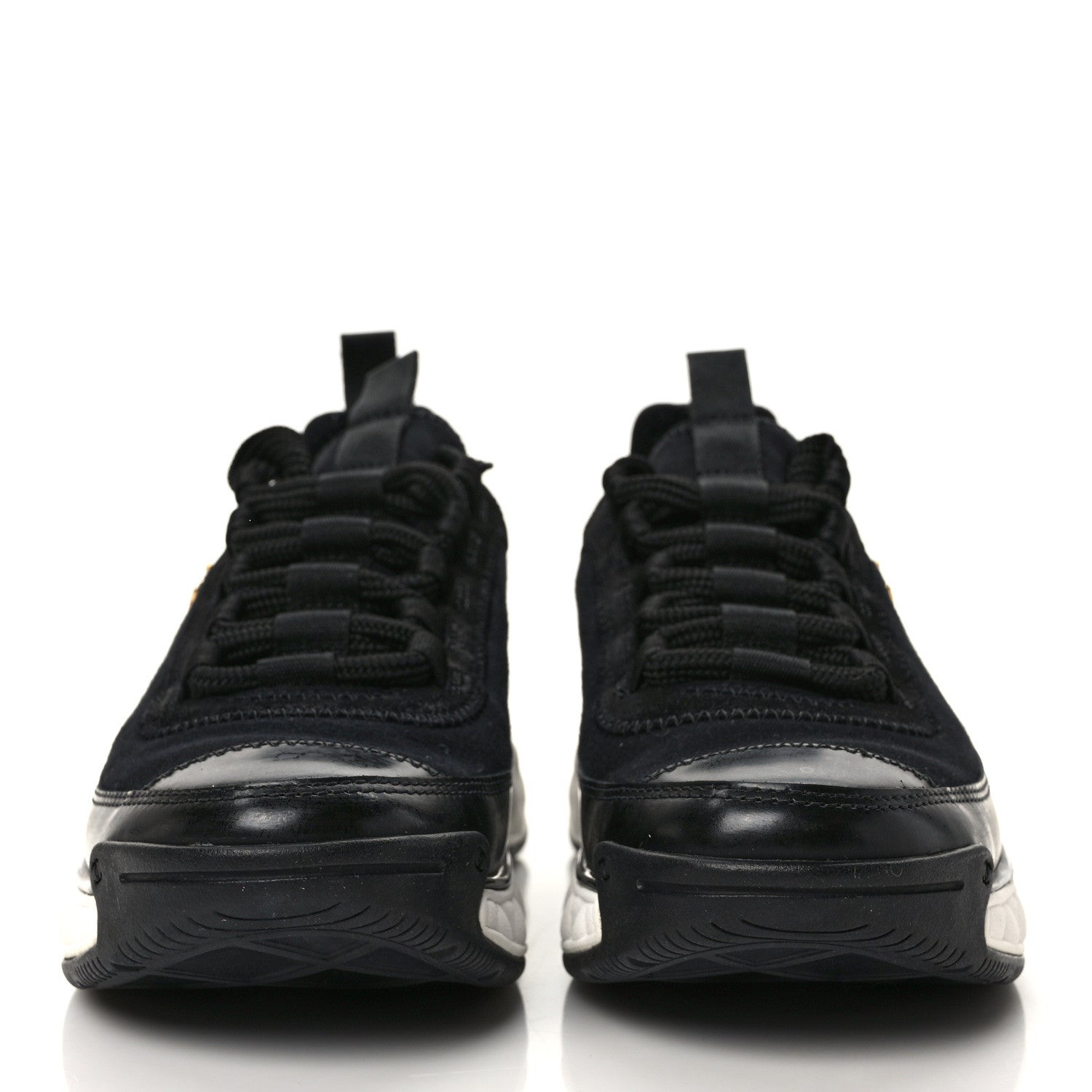 Chanel Velvet Calfskin Mixed Fibers CC Sneakers 36 Black 2 of 9