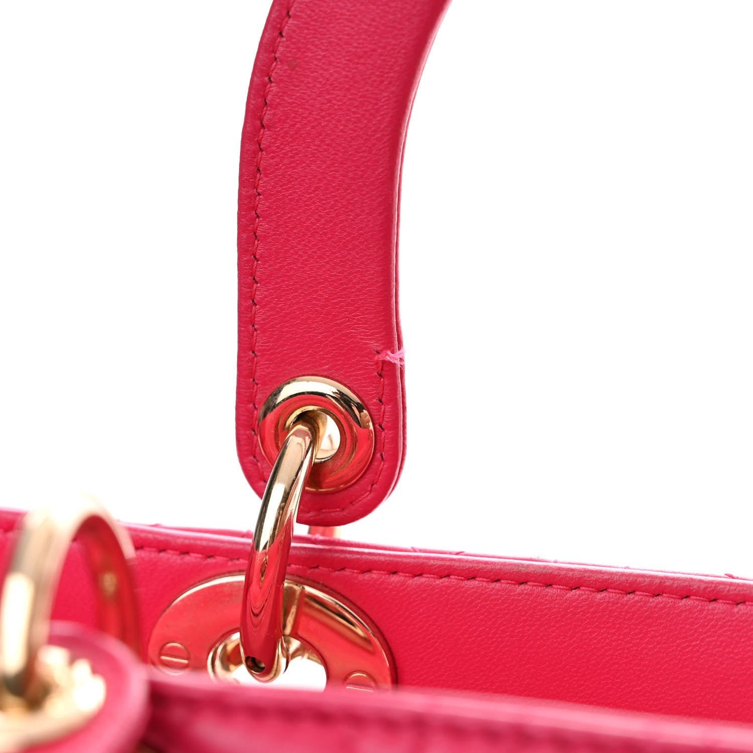 Christian Dior Lambskin Cannage Large Lady Dior Fuchsia 13 of 15