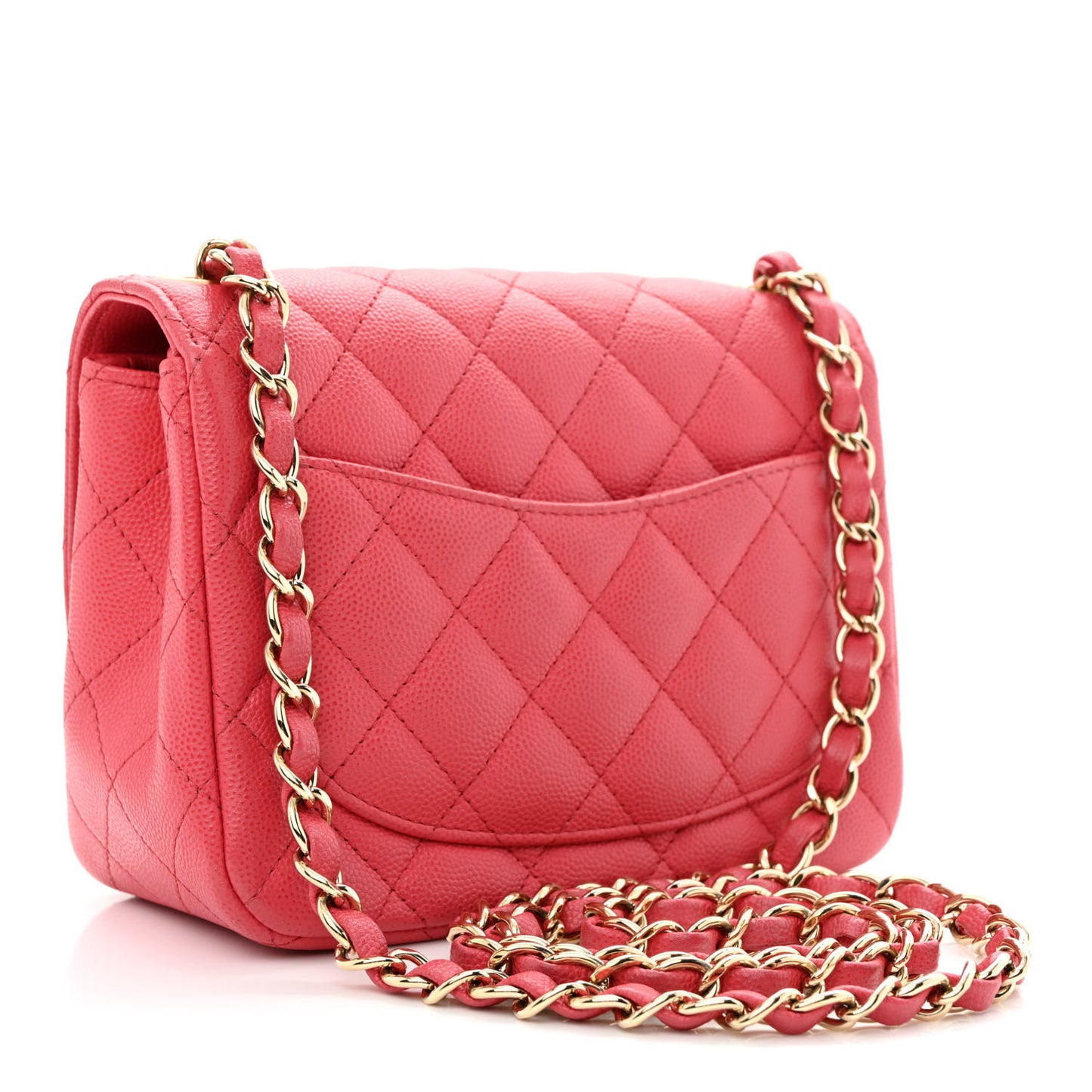 Caviar Quilted Mini Square Flap Pink