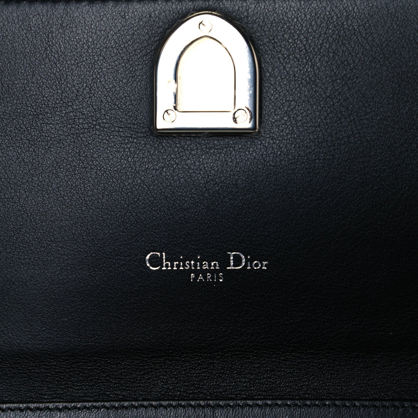Grained Calfskin Diorever Wallet On Chain Black