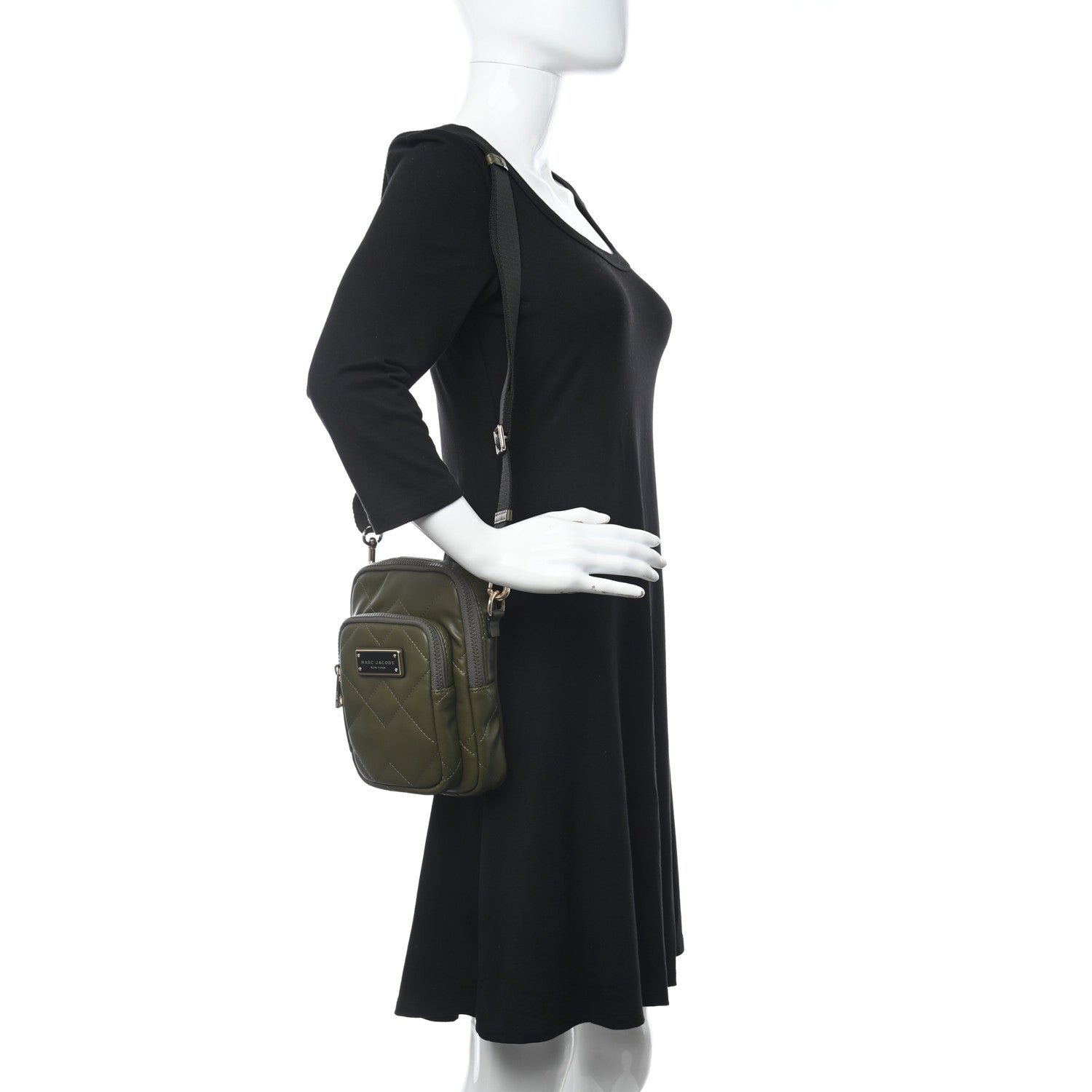 Marc Jacobs Calfskin Quilted North South Crossbody Olive Green 2 of 10