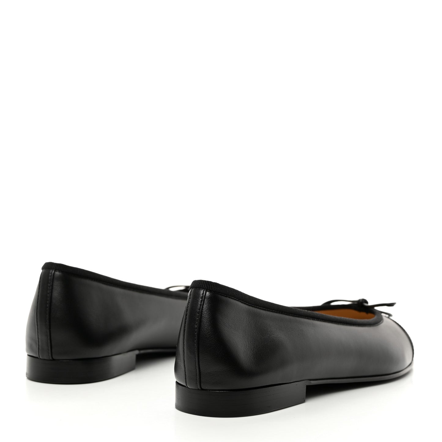 Lambskin Patent CC Cap Toe Ballerina Flats 39 Black
