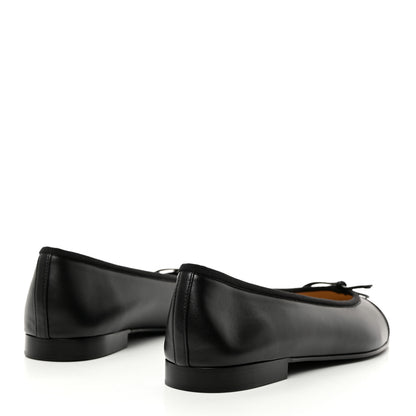Chanel Lambskin Patent CC Cap Toe Ballerina Flats 39 Black 4 of 9