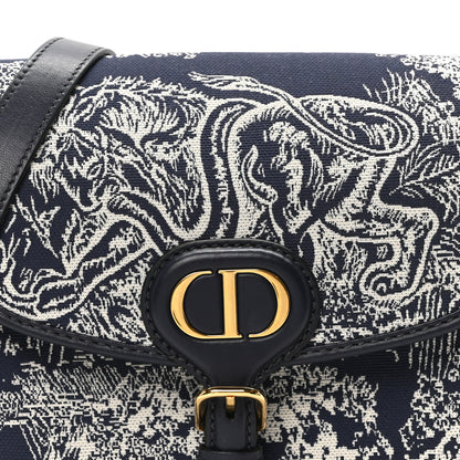 Christian Dior Canvas Toile de Jouy Reverse Embroidered Medium Bobby Flap Blue 7 of 9