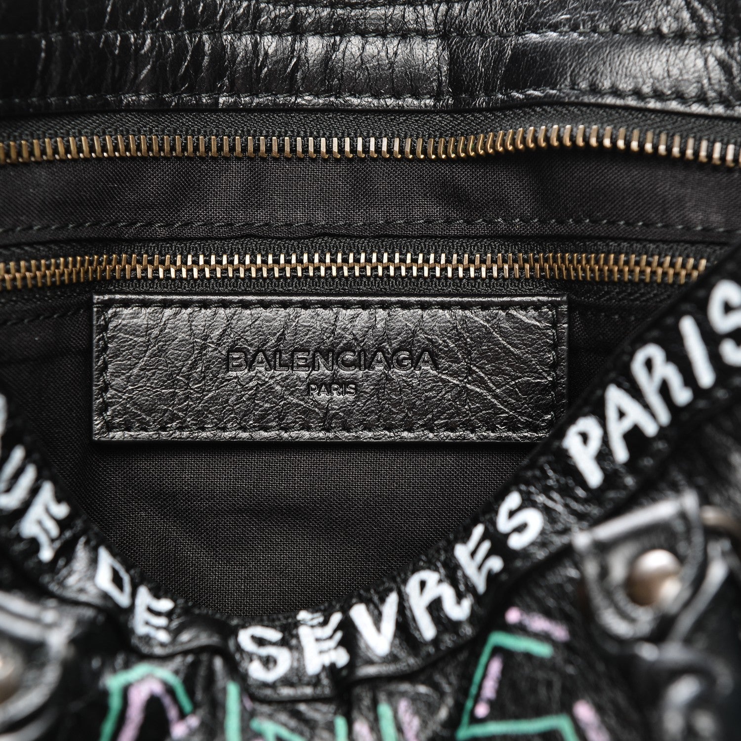 Balenciaga Agneau Graffiti All Over Classic Hardware S City Black Multicolor 6 of 7