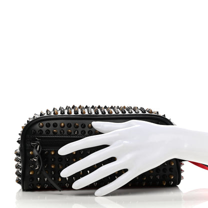 Christian Louboutin Calfskin Spikes Mens Blaster Toiletry Bag Black 2 of 8