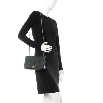 Chanel Lambskin Quilted Small Single Flap Dark Green 2 of 14