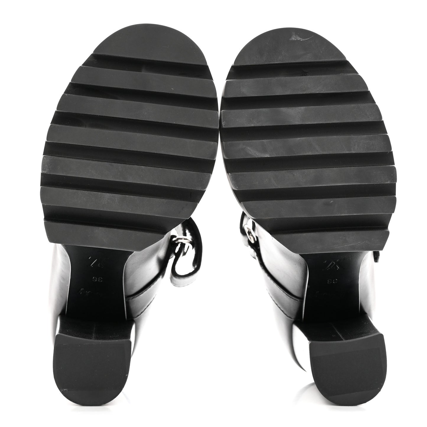 Calfskin Star Trail Ankle Pumps 36 Black