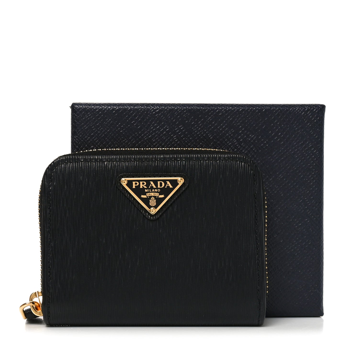 Vitello Move Triangle Logo Zip Coin Purse Black