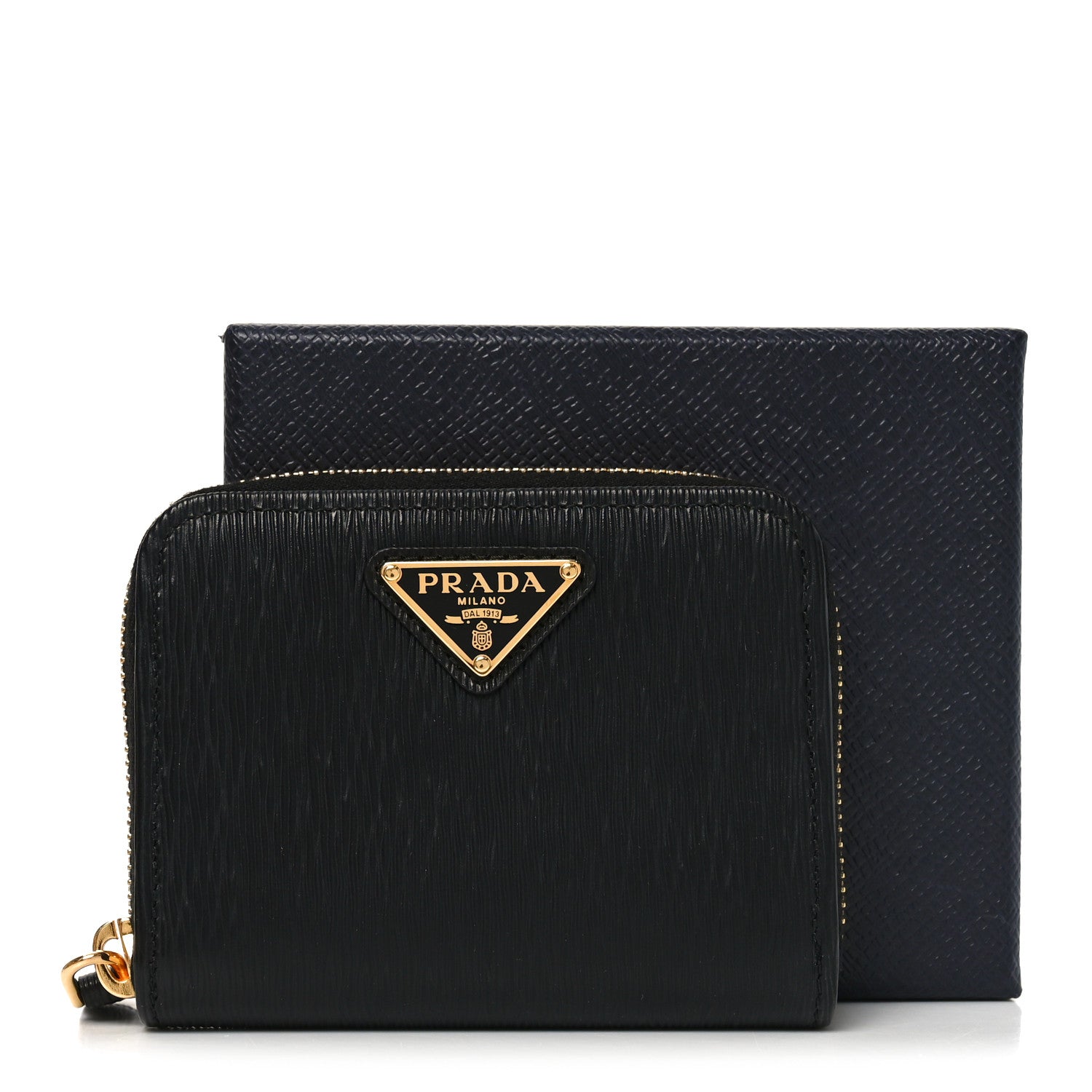 Prada Vitello Move Triangle Logo Zip Coin Purse Black 6 of 6