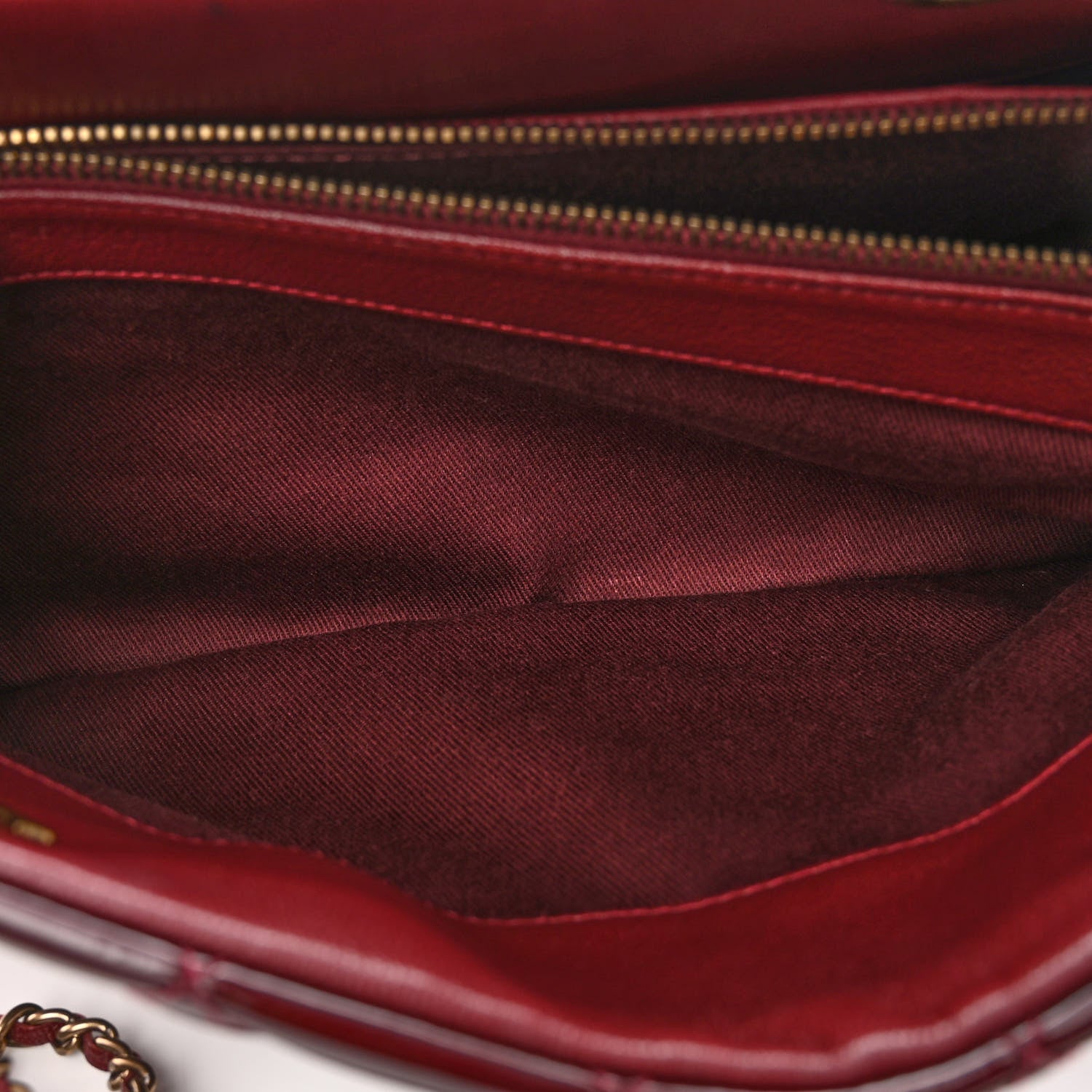 Chanel Patent Goatskin Quilted Small CC Eyelet Tote Burgundy 7 of 12