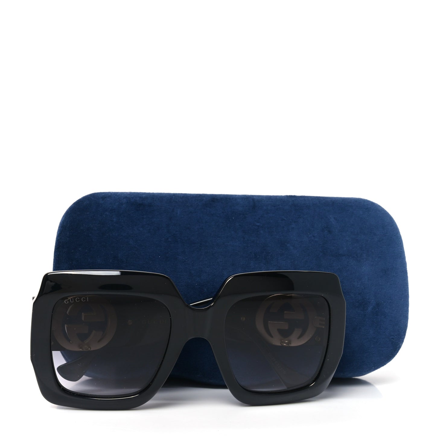 Acetate Square Frame Chain Sunglasses GG1022S Black