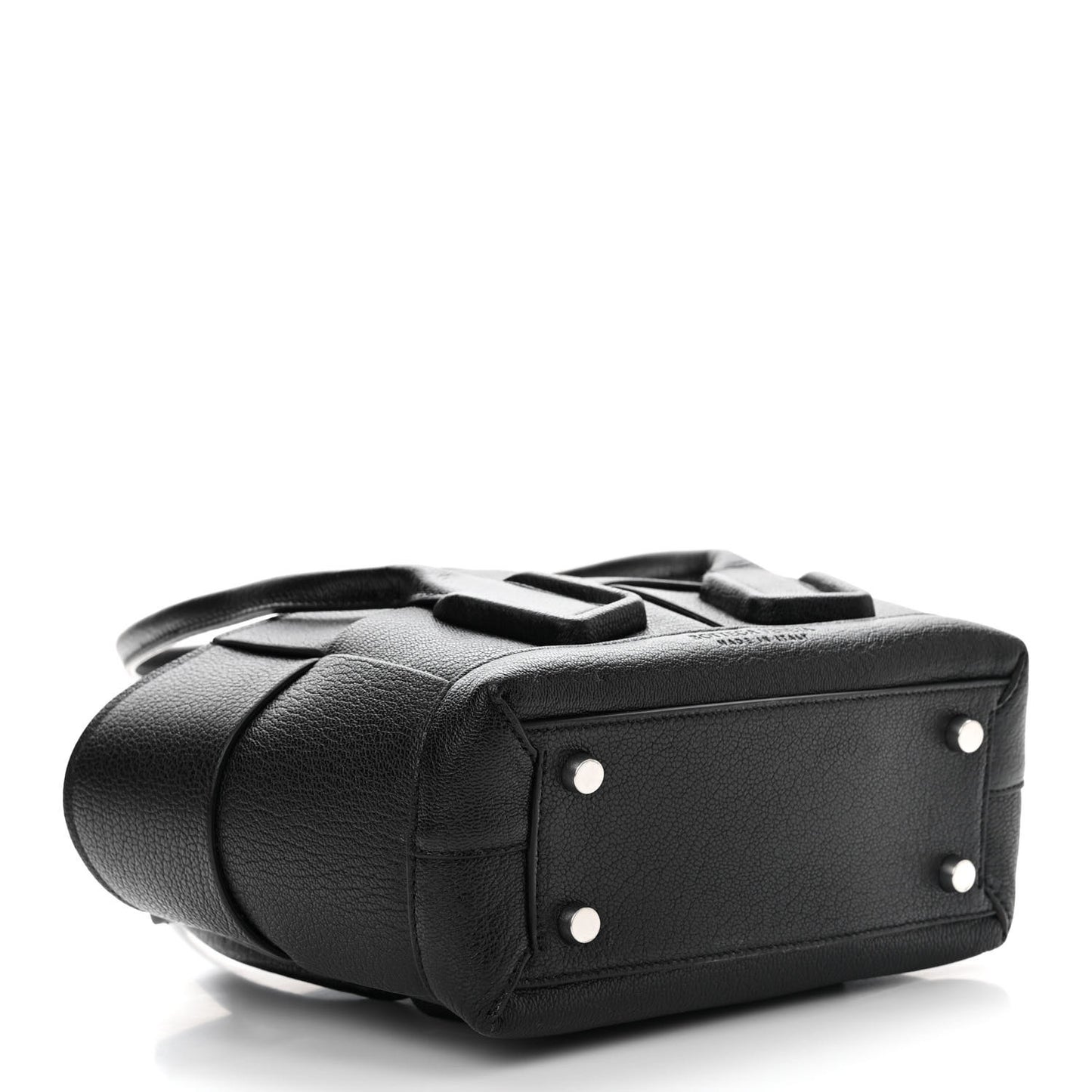 Grained Calfskin Mini Maxi Intrecciato Arco 33 Black