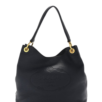 Prada Vitello Phenix Embossed Logo Hobo Baltico 7 of 16