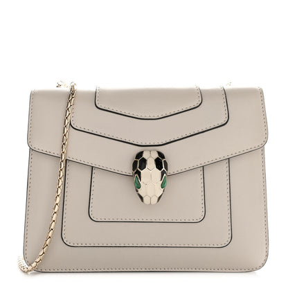 Bulgari Calfskin Small Serpenti Forever Snake Strap Crossbody Bag Grey 1 of 10