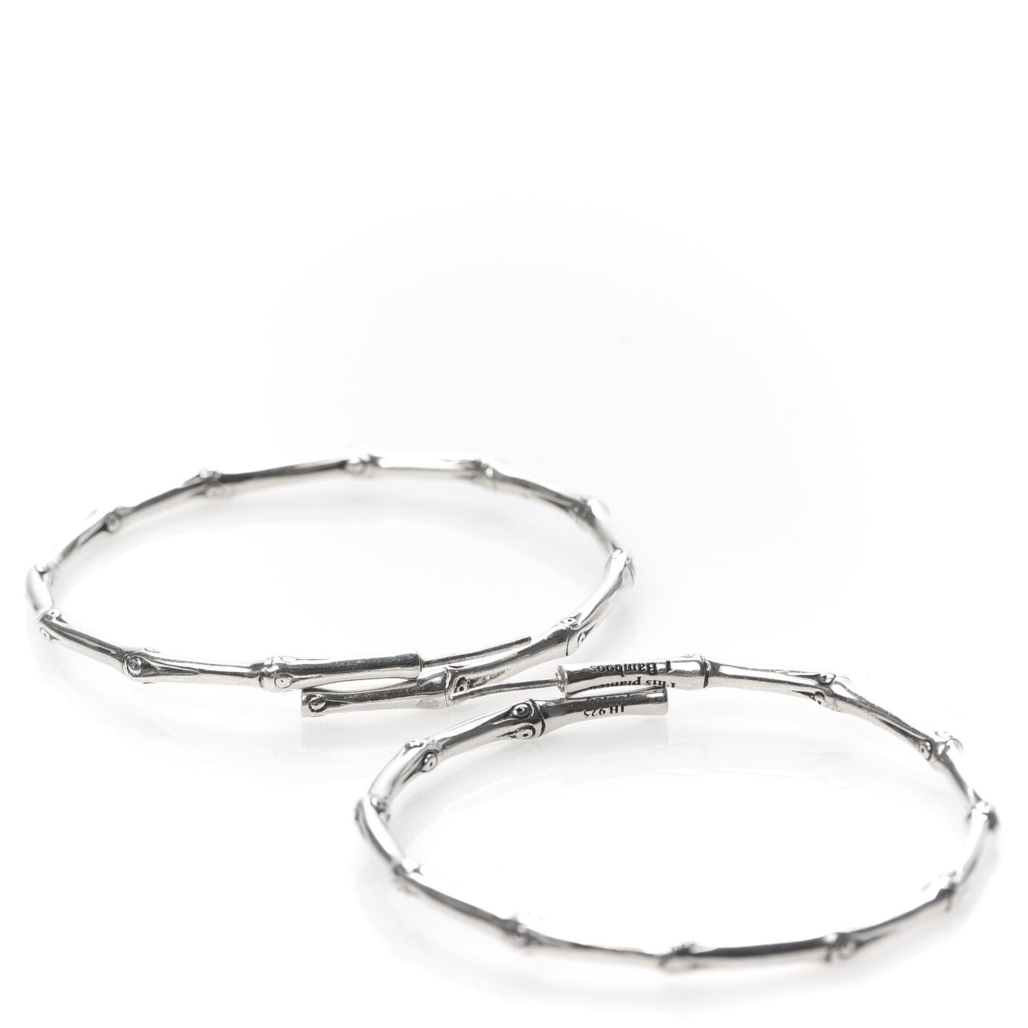 John Hardy Sterling Silver 57mm Bamboo Hoop Earrings 4 of 6