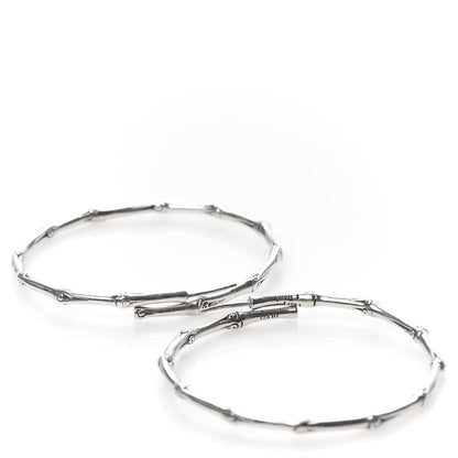 John Hardy Sterling Silver 57mm Bamboo Hoop Earrings 4 of 6