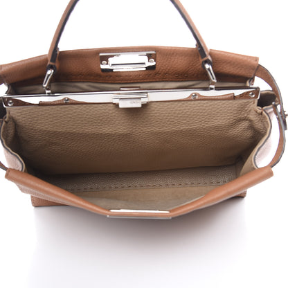Fendi Cuoio Romano Selleria Bi-Color Large Peekaboo Iconic Satchel Mou Deserto 6 of 13