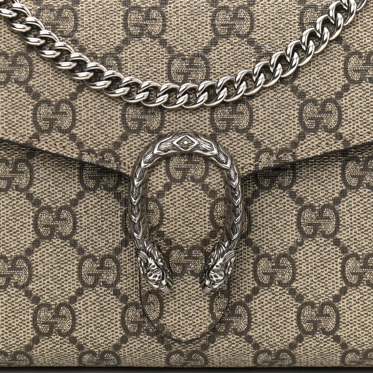 Gucci GG Supreme Monogram Mini Dionysus Chain Wallet Beige Taupe 8 of 10