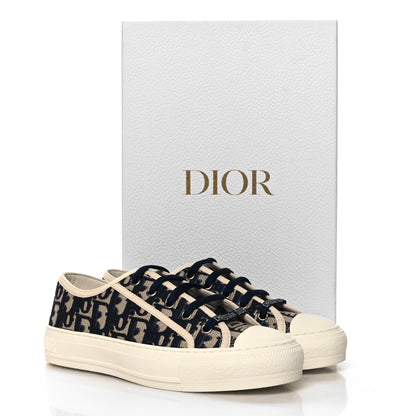 Christian Dior Canvas Oblique Walk'N'Dior Low Top Sneakers 37.5 Deep Blue 10 of 10