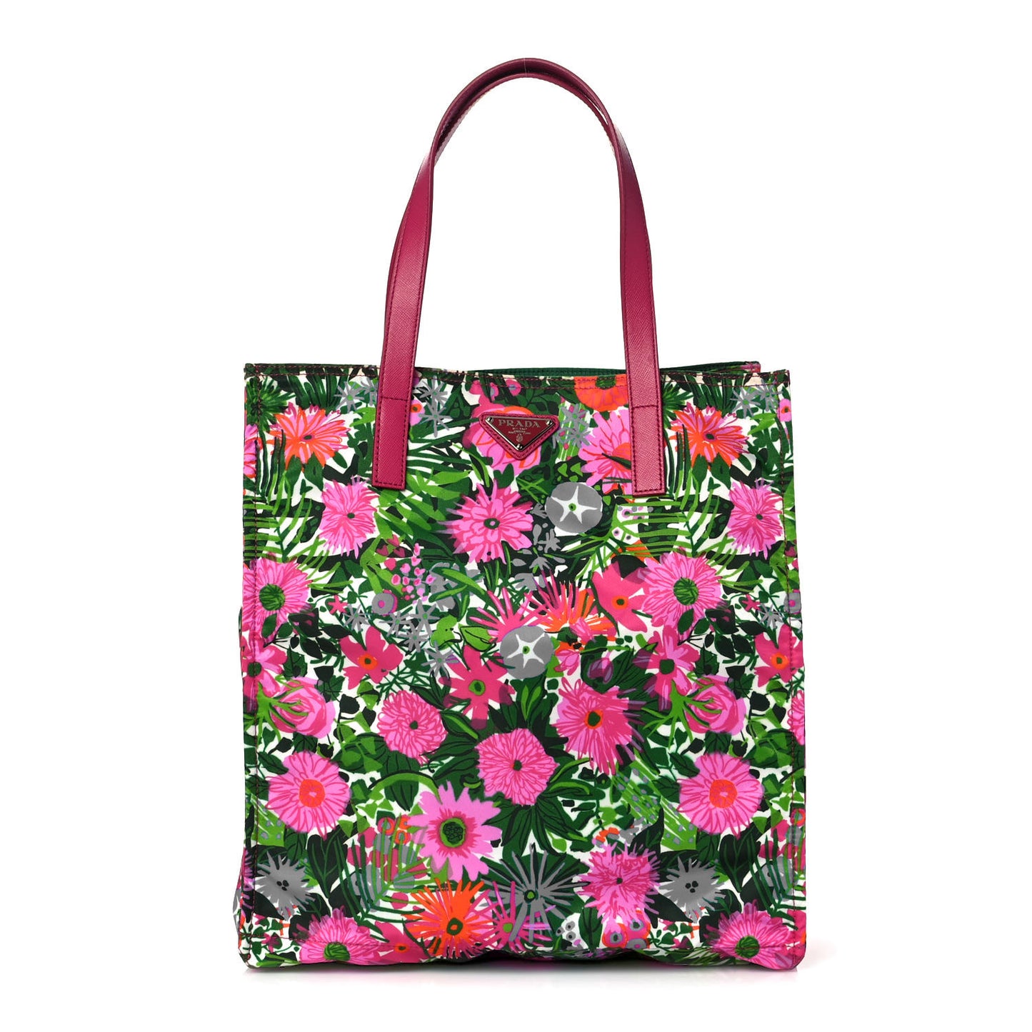 Tessuto Nylon Floral Print Tote Pink