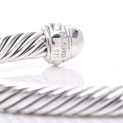 David Yurman Sterling Silver Diamond 7mm Cable Classics Bracelet 4 of 4