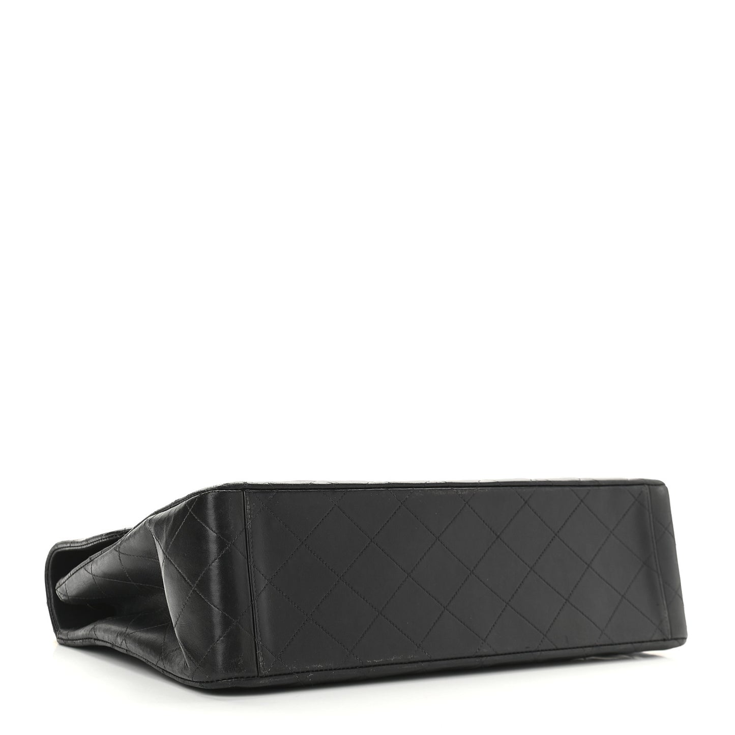 Lambskin Quilted XL Jumbo Single Flap Black
