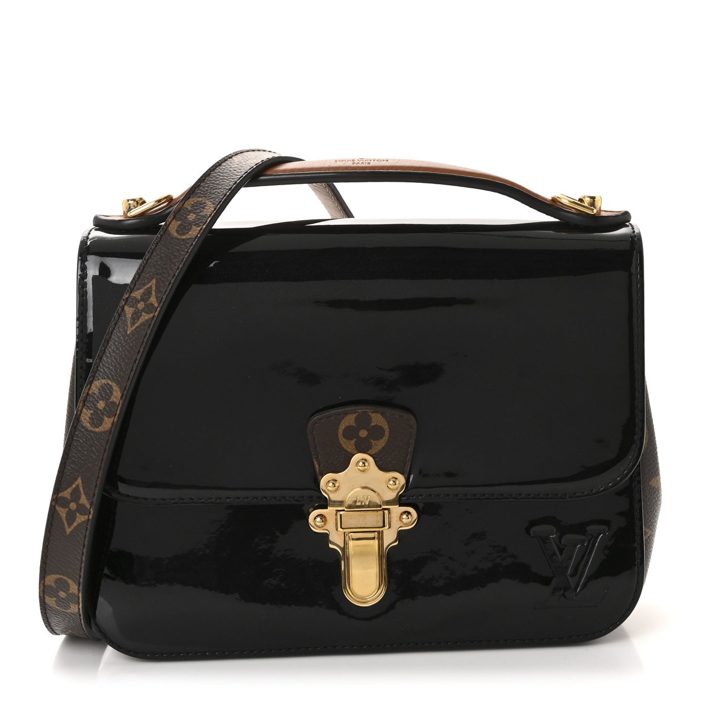 Patent Calfskin Monogram Cherrywood BB Black